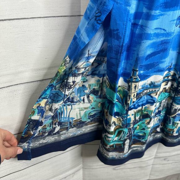 VTG California Crush Size Large Maxi Dress Set Cafe Beachy 90s Retro Artsy - Picture 8 of 14